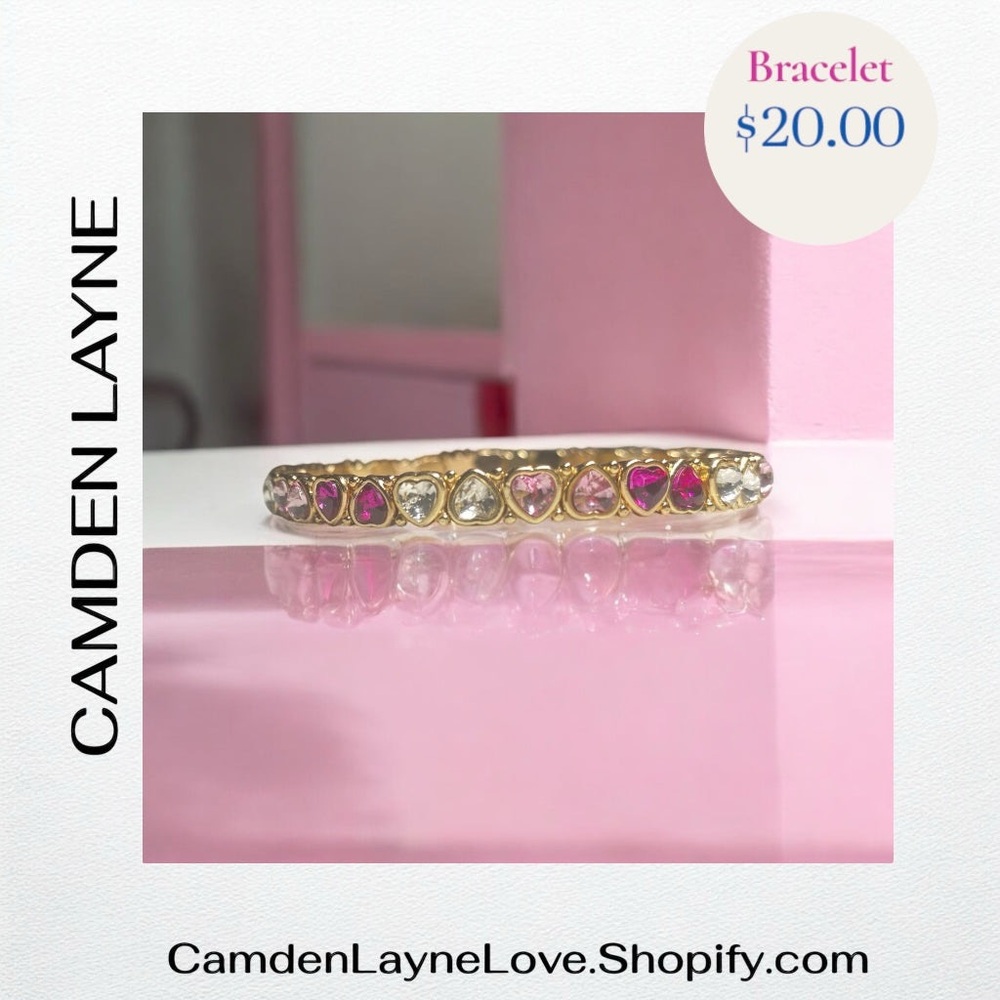 Camden Layne Gold Bracelet with Pink and White Accents
